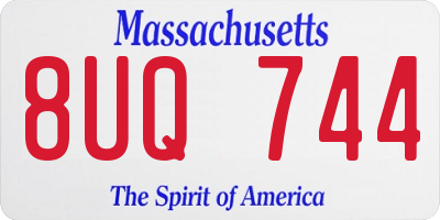 MA license plate 8UQ744