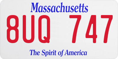 MA license plate 8UQ747