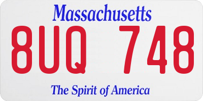 MA license plate 8UQ748