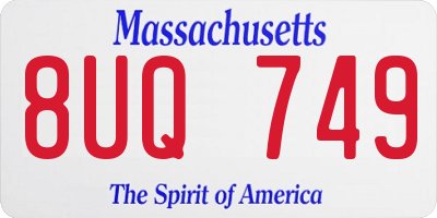 MA license plate 8UQ749