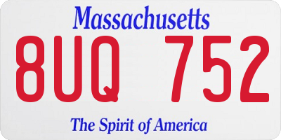 MA license plate 8UQ752