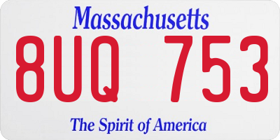 MA license plate 8UQ753