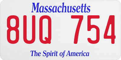 MA license plate 8UQ754