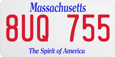 MA license plate 8UQ755
