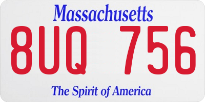 MA license plate 8UQ756