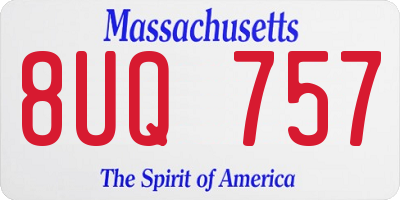 MA license plate 8UQ757