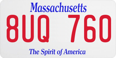 MA license plate 8UQ760