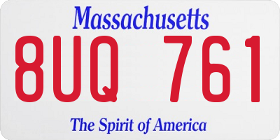 MA license plate 8UQ761