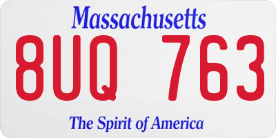 MA license plate 8UQ763