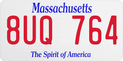 MA license plate 8UQ764