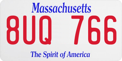 MA license plate 8UQ766
