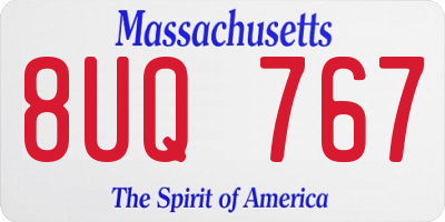 MA license plate 8UQ767