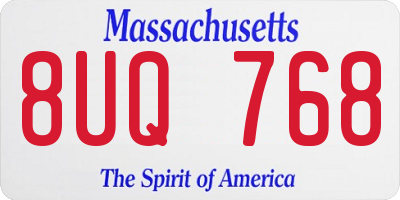 MA license plate 8UQ768