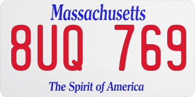 MA license plate 8UQ769