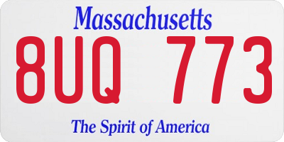MA license plate 8UQ773