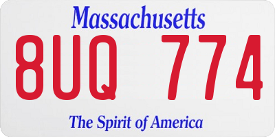 MA license plate 8UQ774