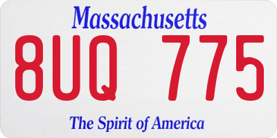MA license plate 8UQ775