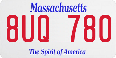 MA license plate 8UQ780