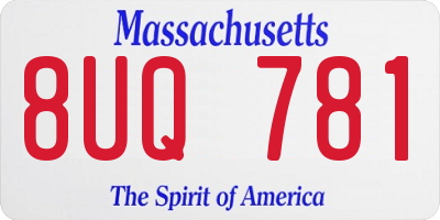 MA license plate 8UQ781