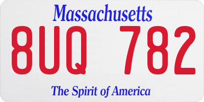 MA license plate 8UQ782