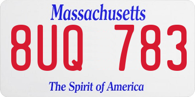 MA license plate 8UQ783