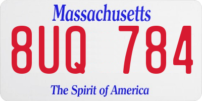 MA license plate 8UQ784
