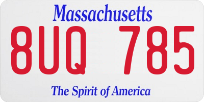 MA license plate 8UQ785