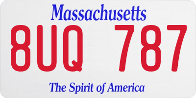 MA license plate 8UQ787