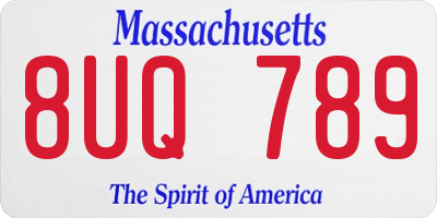 MA license plate 8UQ789