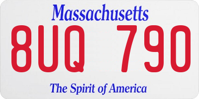 MA license plate 8UQ790