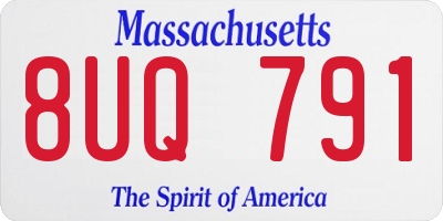 MA license plate 8UQ791