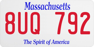 MA license plate 8UQ792