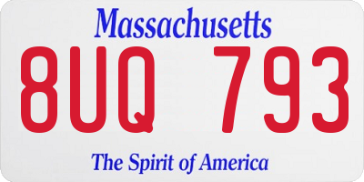 MA license plate 8UQ793