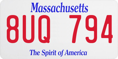 MA license plate 8UQ794