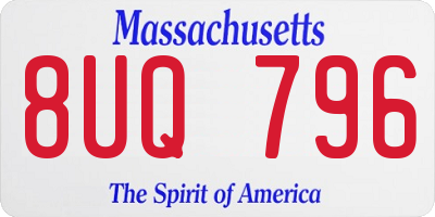 MA license plate 8UQ796
