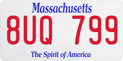 MA license plate 8UQ799