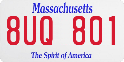 MA license plate 8UQ801