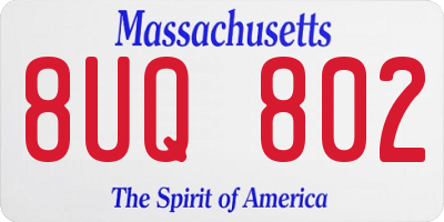 MA license plate 8UQ802