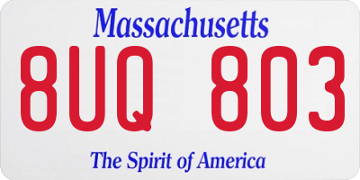 MA license plate 8UQ803