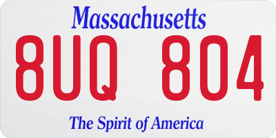 MA license plate 8UQ804