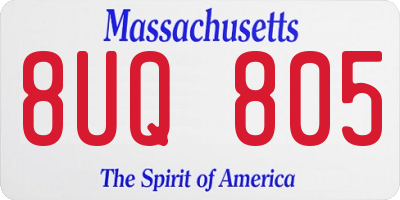 MA license plate 8UQ805