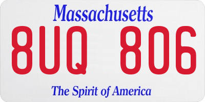 MA license plate 8UQ806