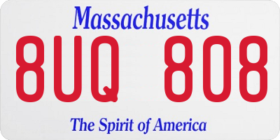 MA license plate 8UQ808