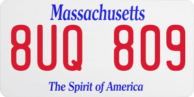 MA license plate 8UQ809