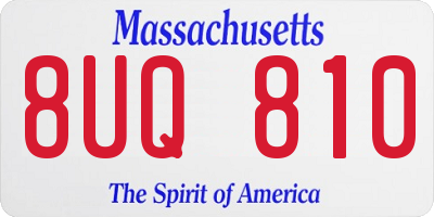 MA license plate 8UQ810