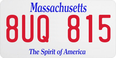 MA license plate 8UQ815