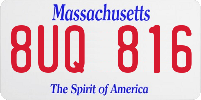 MA license plate 8UQ816