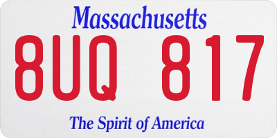 MA license plate 8UQ817