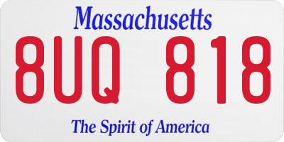 MA license plate 8UQ818