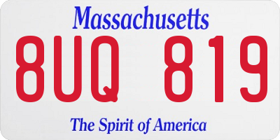 MA license plate 8UQ819